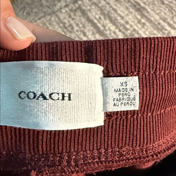 Coach women  Burgundy Joggers with Logo - Picture 4 of 5